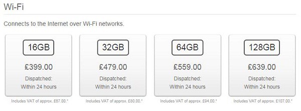 iPad prices in uk